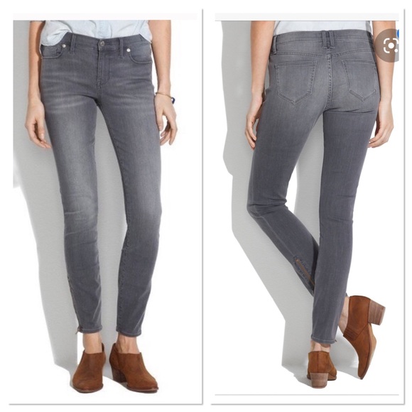 Madewell Denim - Madewell Gray 9" High-rise Skinny Jeans Dusty Wash